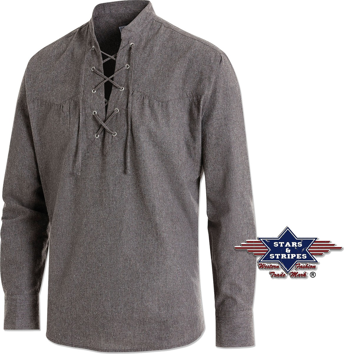 Stars & Stripes Herren Westernhemd »COLUMBUS« Oldstyle Grey Grau Gr.L