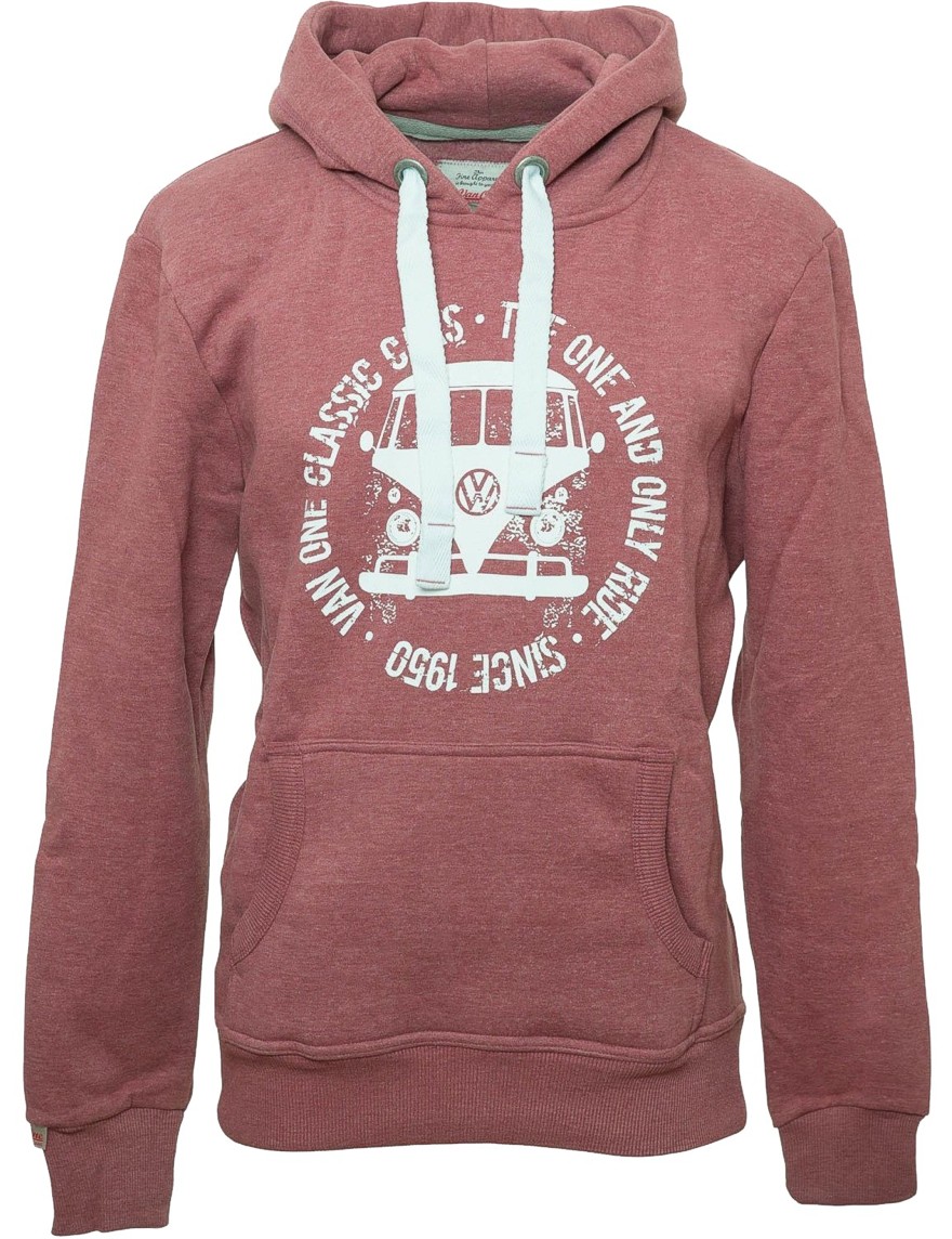 Herren Hoodie VW Bulli BULLI FACE USED New Red / White Gr.S