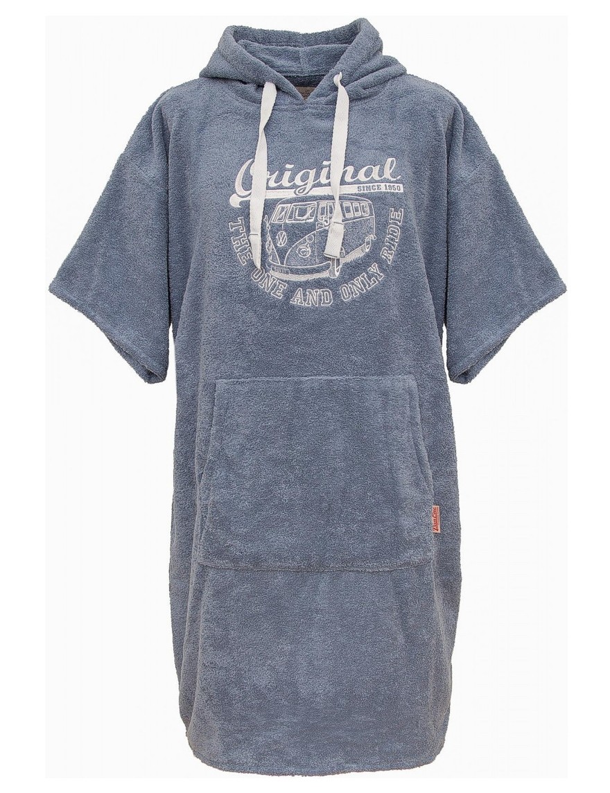 Surf Poncho VW Bulli ORIGINAL RIDE Dove Blue / White Gr.S/M