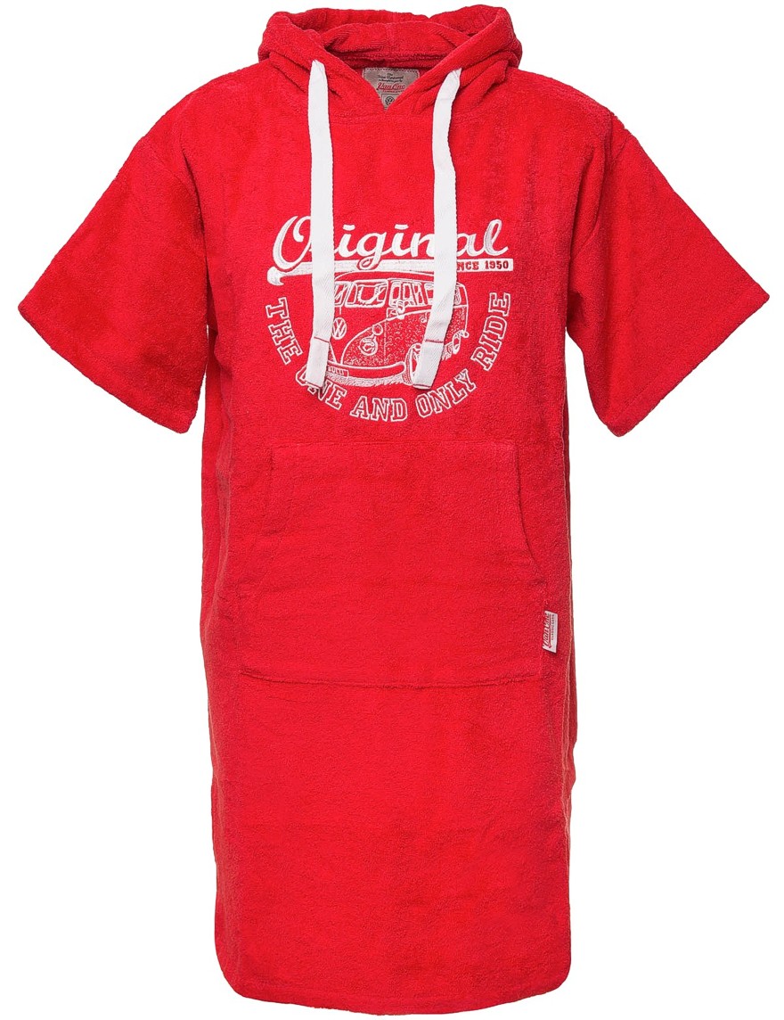 Surf Poncho VW Bulli ORIGINAL RIDE Red / White Gr.S/M