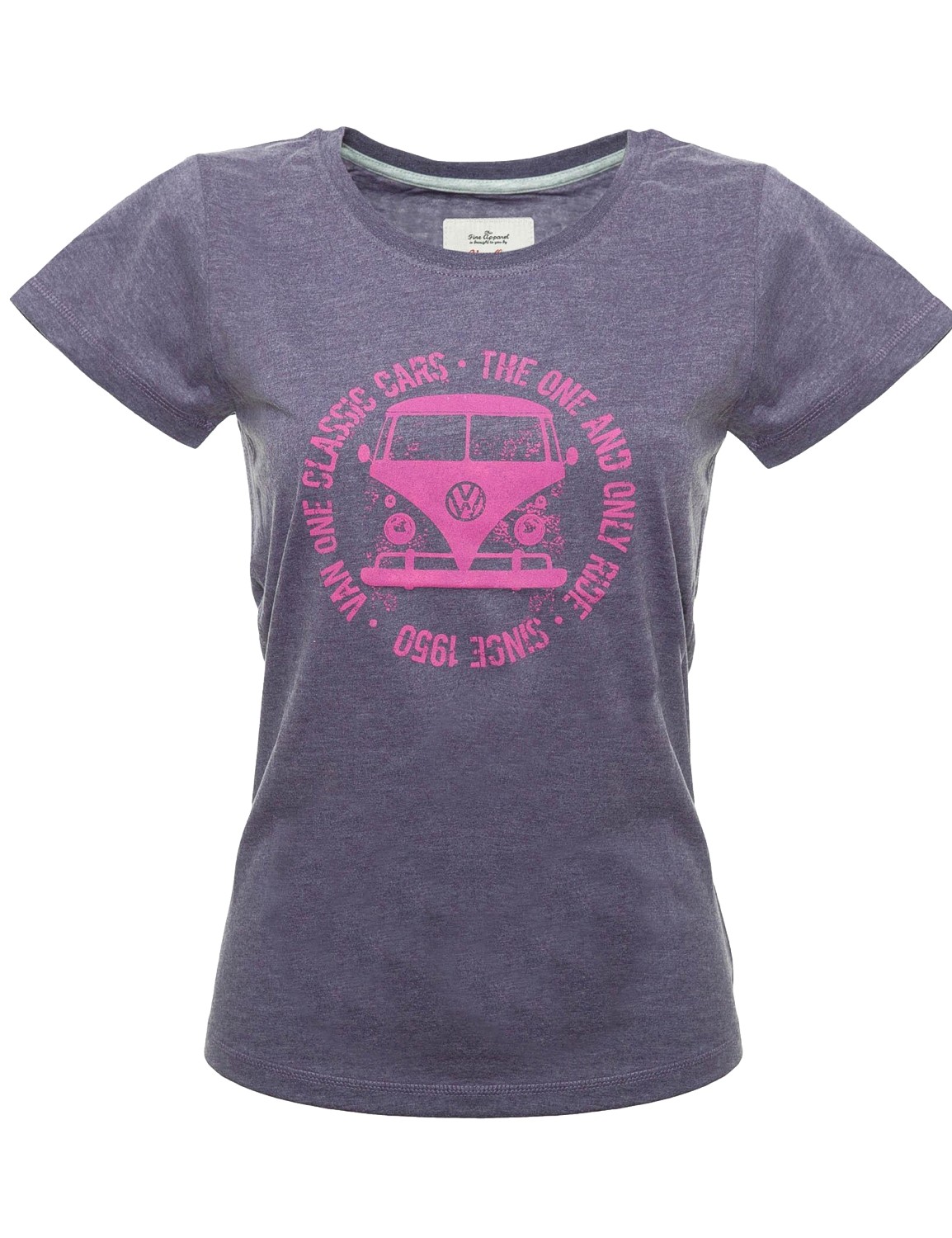 Damen T-Shirt VW Bulli BULLI FACE USED Lilac Melange / Pink Gr.XS