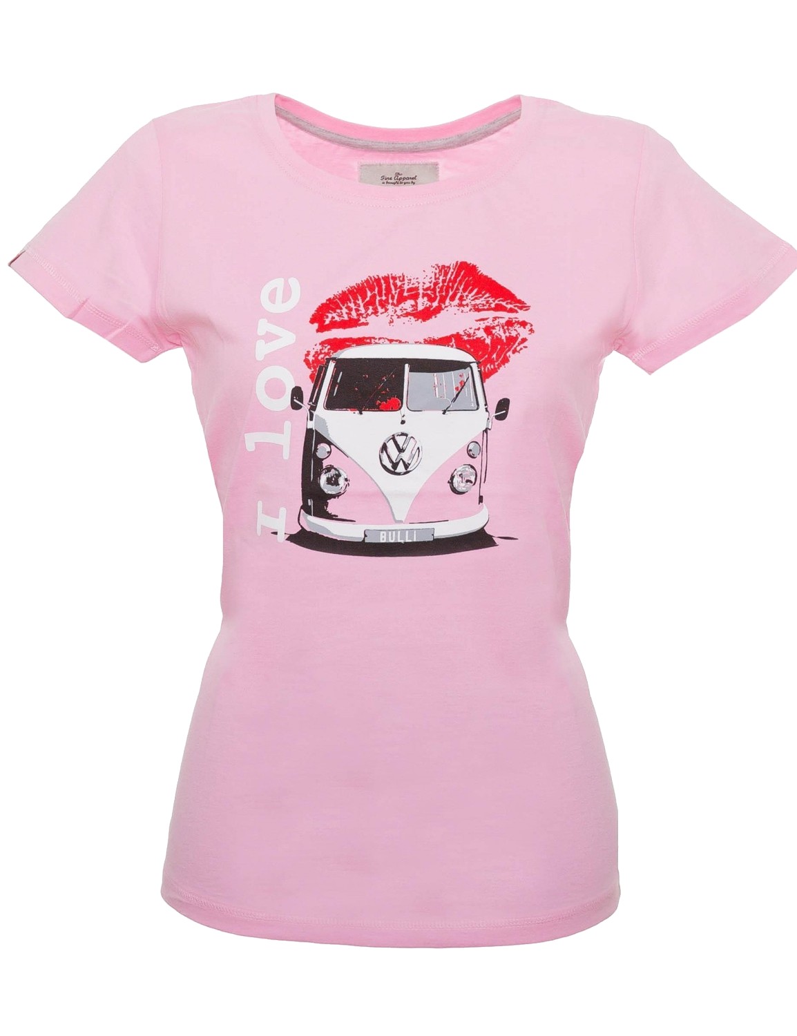 Damen T-Shirt VW Bulli BULLI LOVE Pink / White Gr.XS