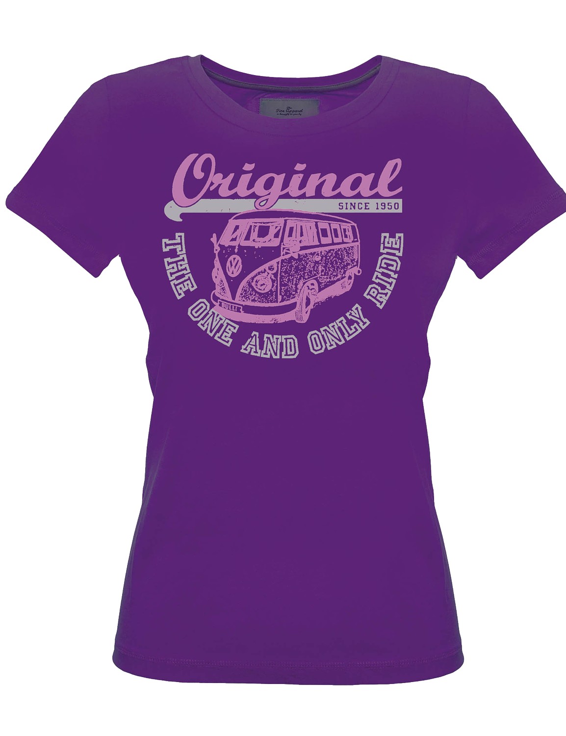 Damen T-Shirt VW Bulli ORIGINAL RIDE Purple Pink White Gr.M